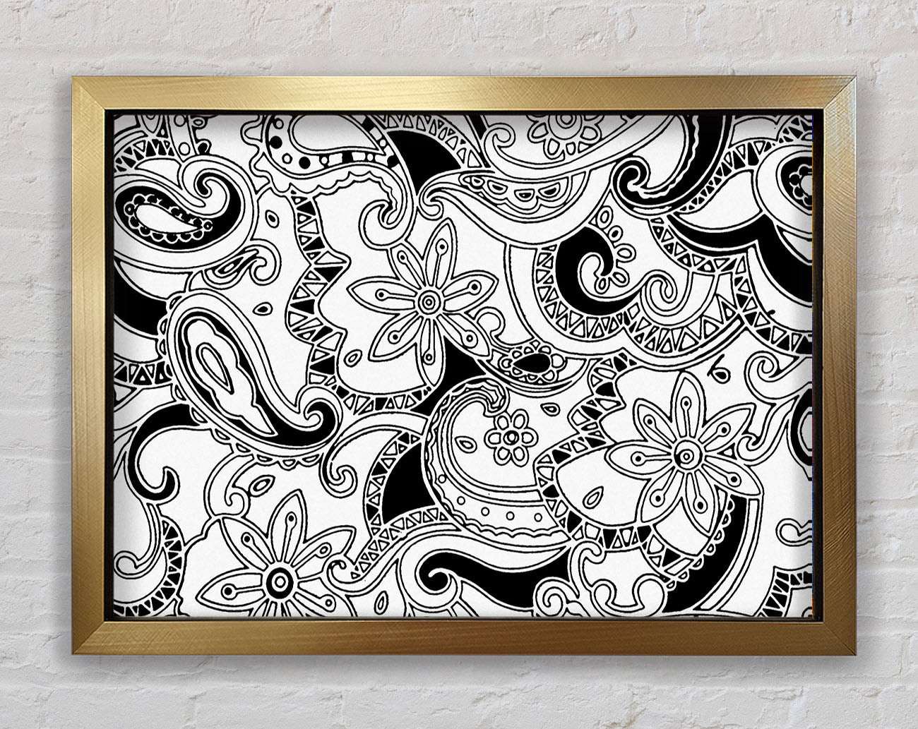 Pasley Garden Black On White Framed Print