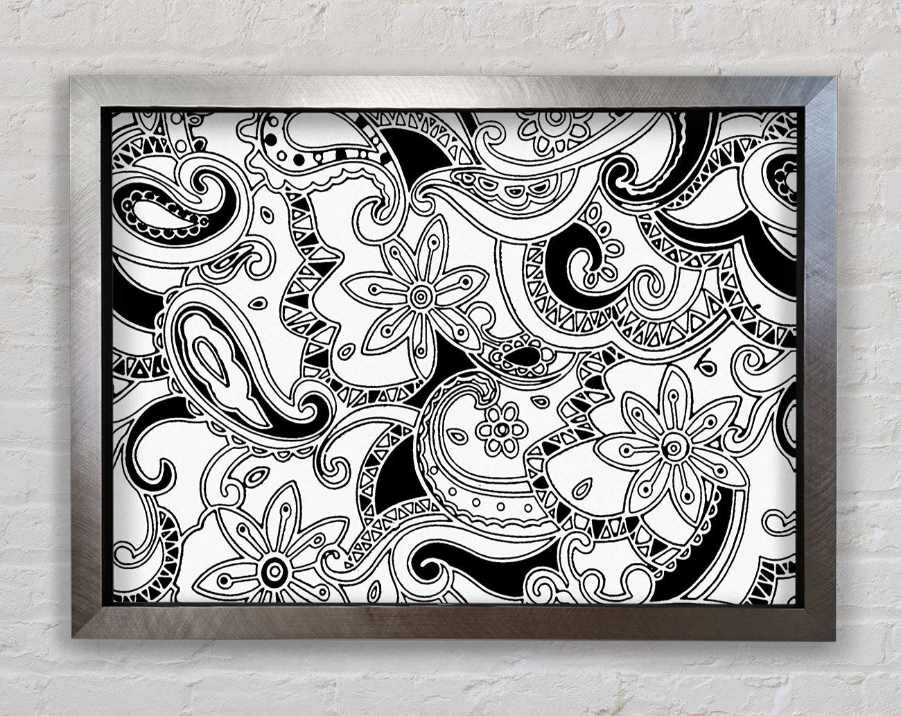 Pasley Garden Black On White Framed Print