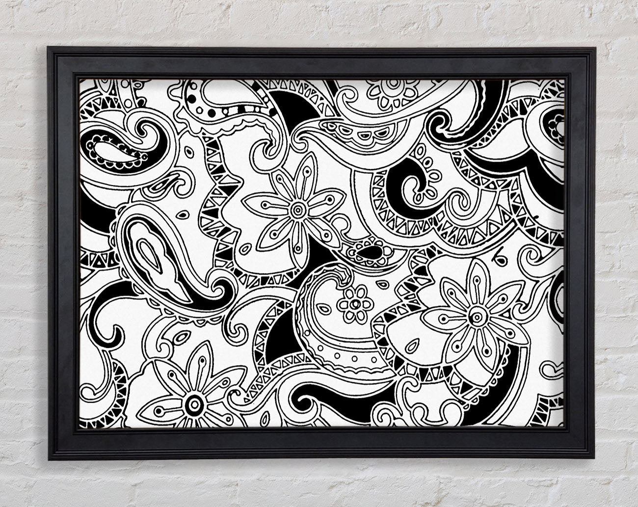 Pasley Garden Black On White Framed Print