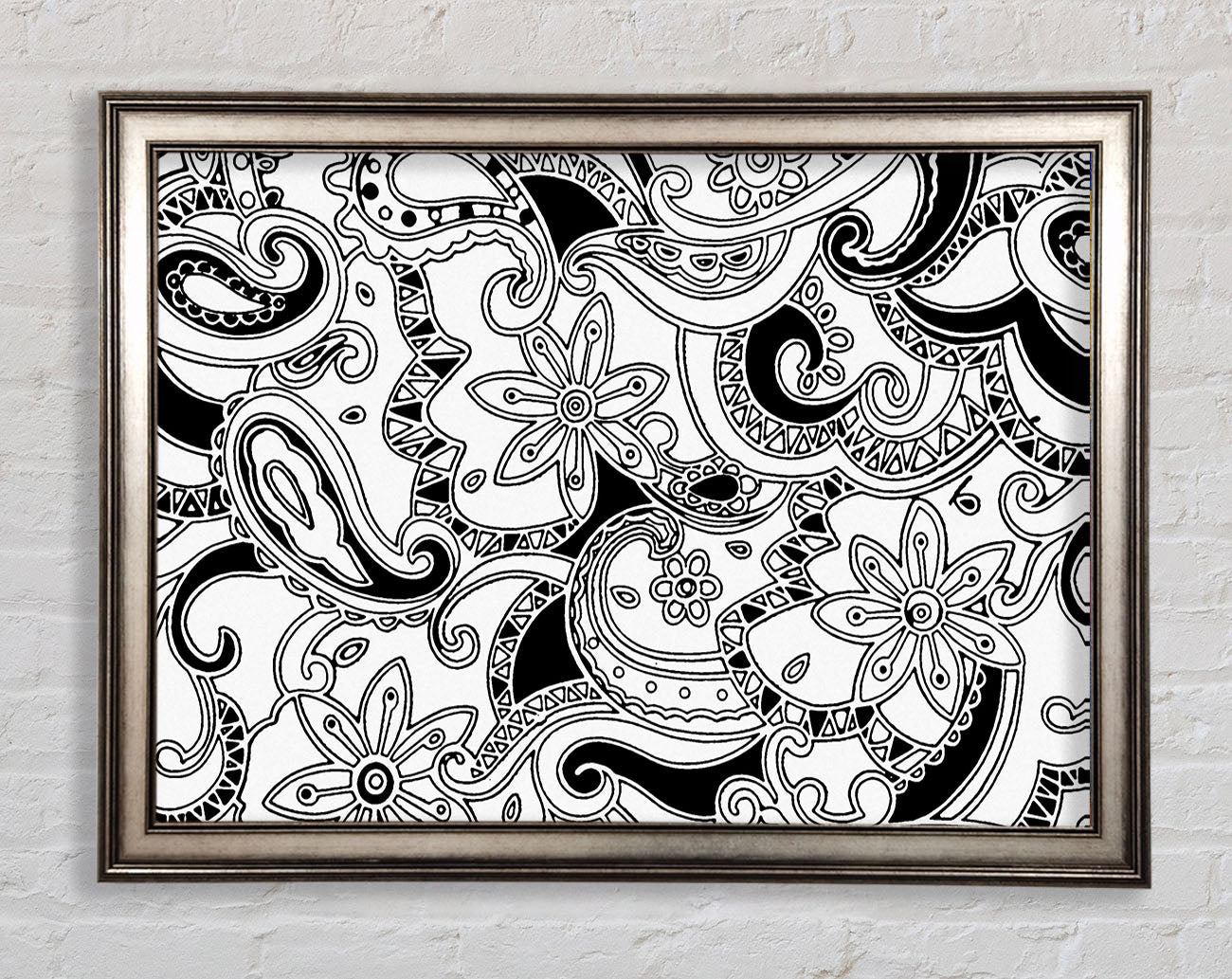 Pasley Garden Black On White Framed Print