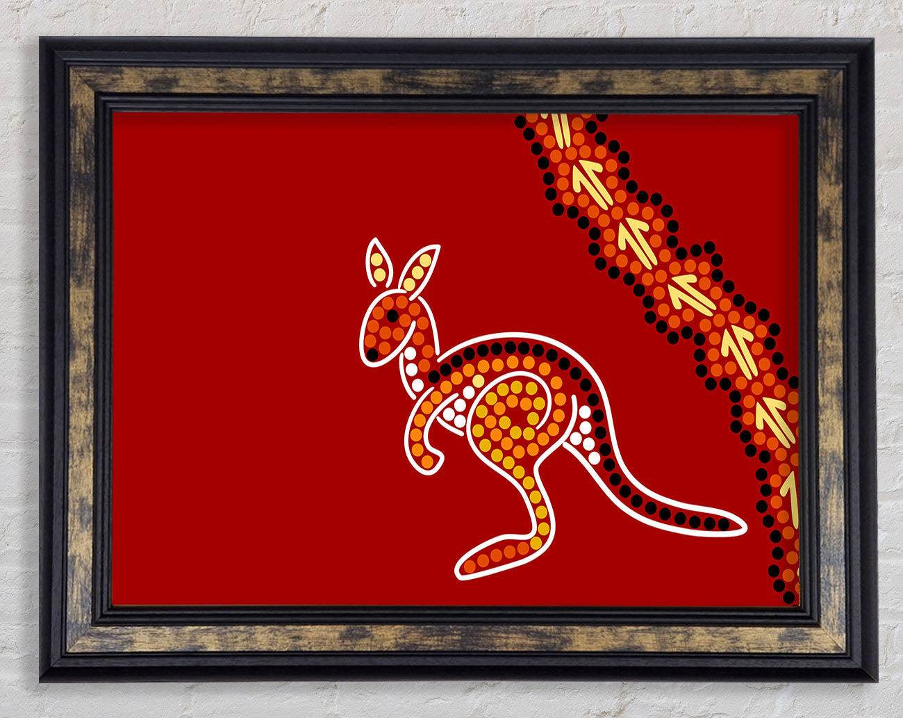 Aboriginal Native Australian Kangaroo Framed Print
