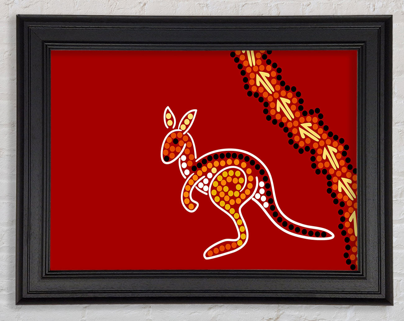Aboriginal Native Australian Kangaroo Framed Print
