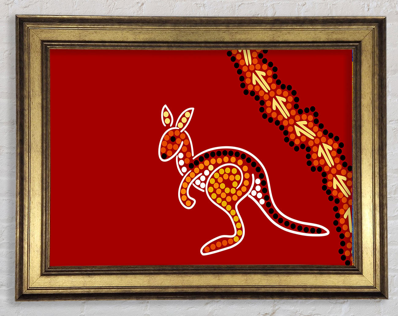 Aboriginal Native Australian Kangaroo Framed Print