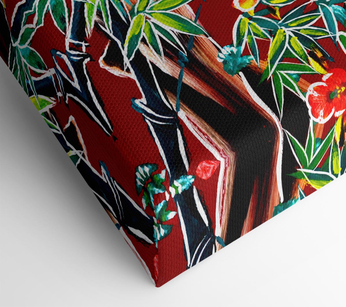 Red Garden Of Doves Canvas Print