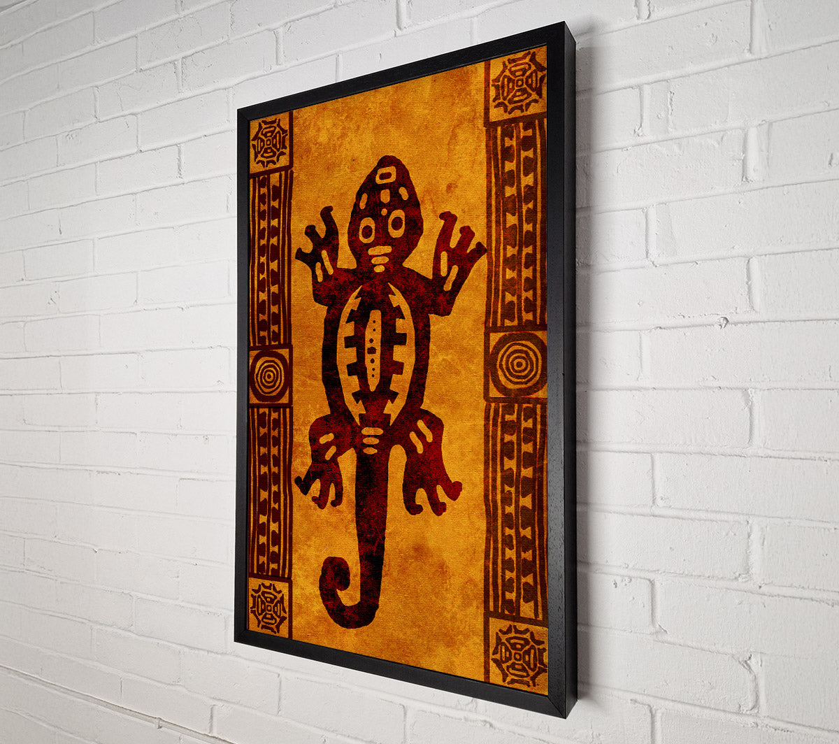 Aboriginal Gecko Earth Canvas Wall Art