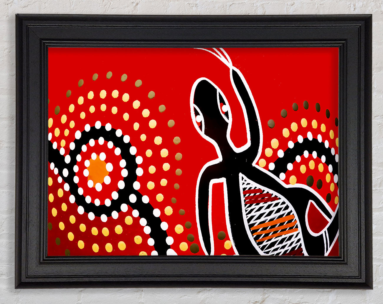 Aboriginal Red Gecko Sun Framed Print