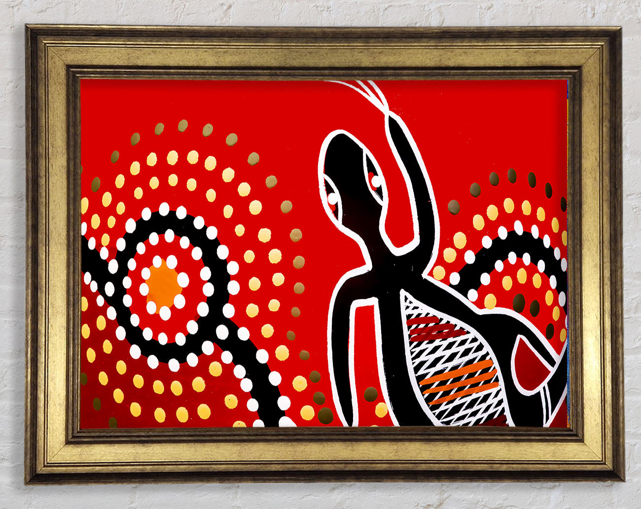 Aboriginal Red Gecko Sun Framed Print