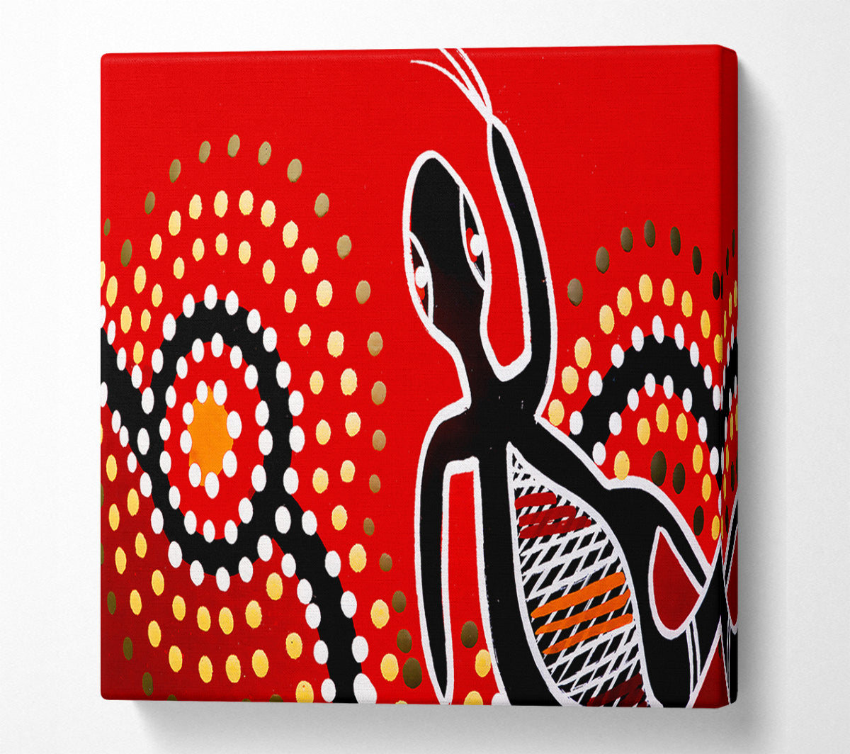Aboriginal Red Gecko Sun Canvas Art