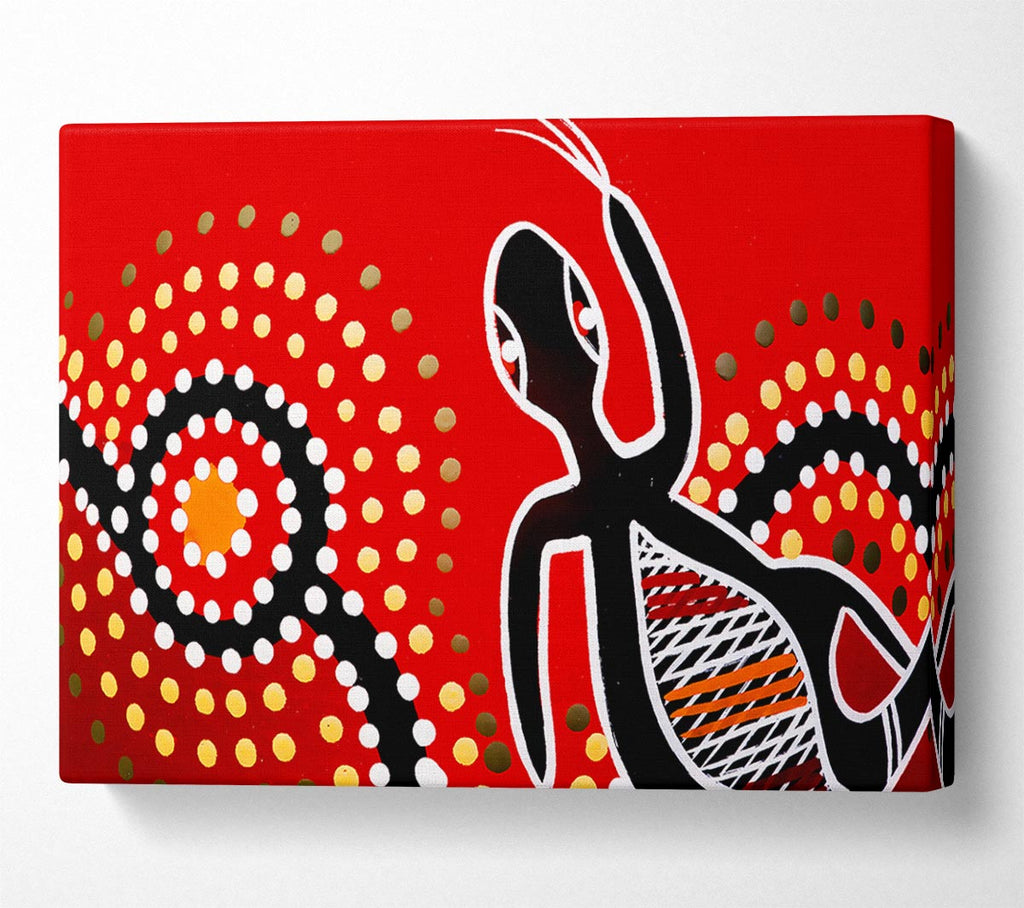 Aboriginal Red Gecko Sun Canvas Art