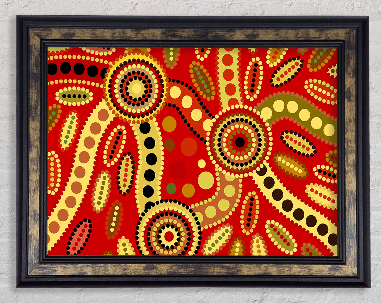 Aboriginal Red Tribal Framed Print
