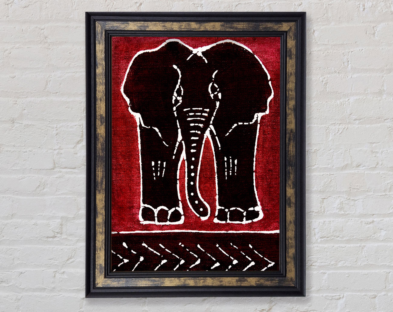 Aboriginal Red Elephant Framed Print