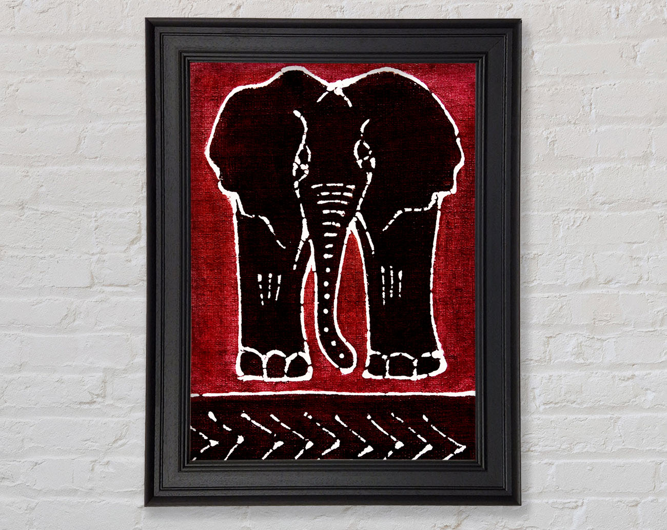 Aboriginal Red Elephant Framed Print