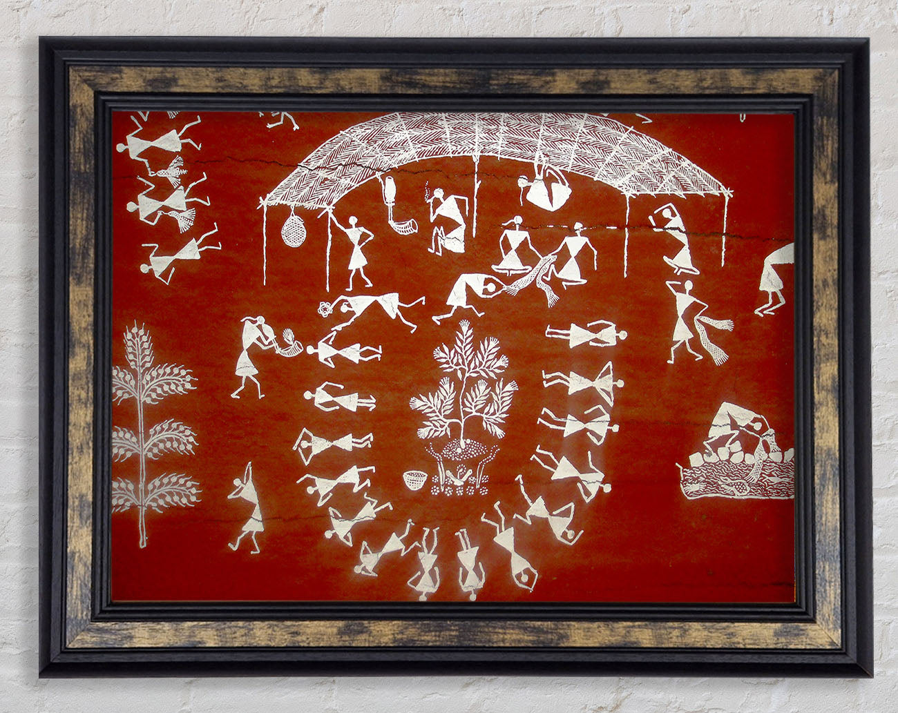 Aboriginal Warli Mahabharata Framed Print