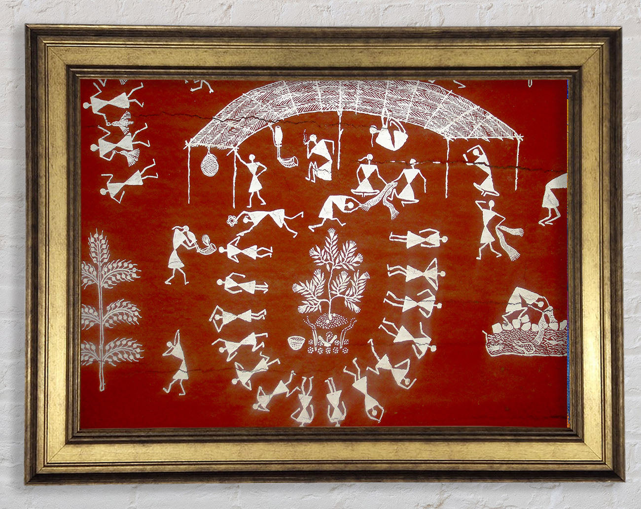 Aboriginal Warli Mahabharata Framed Print