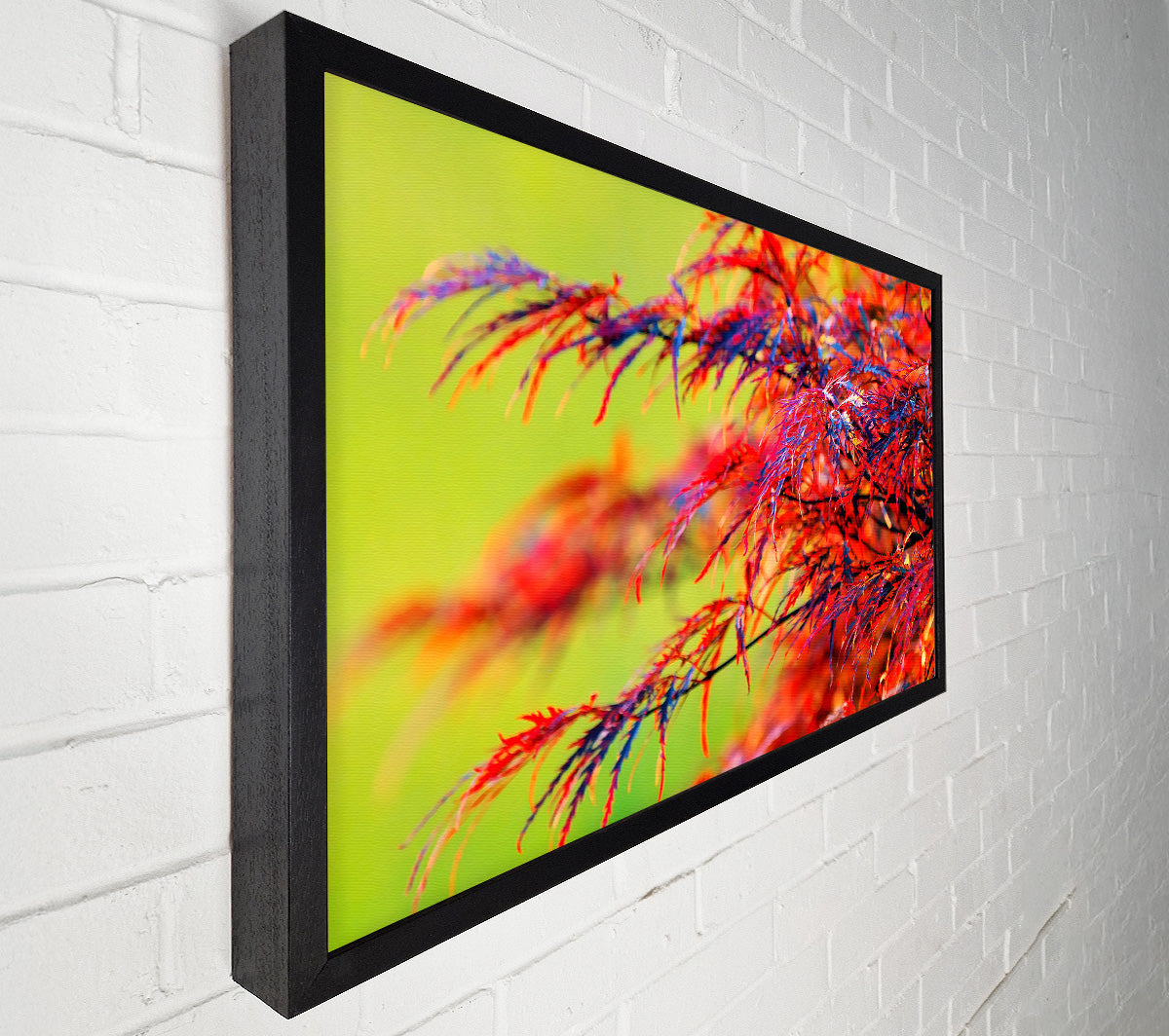 Red Leaves Shrub Canvas Wall Art