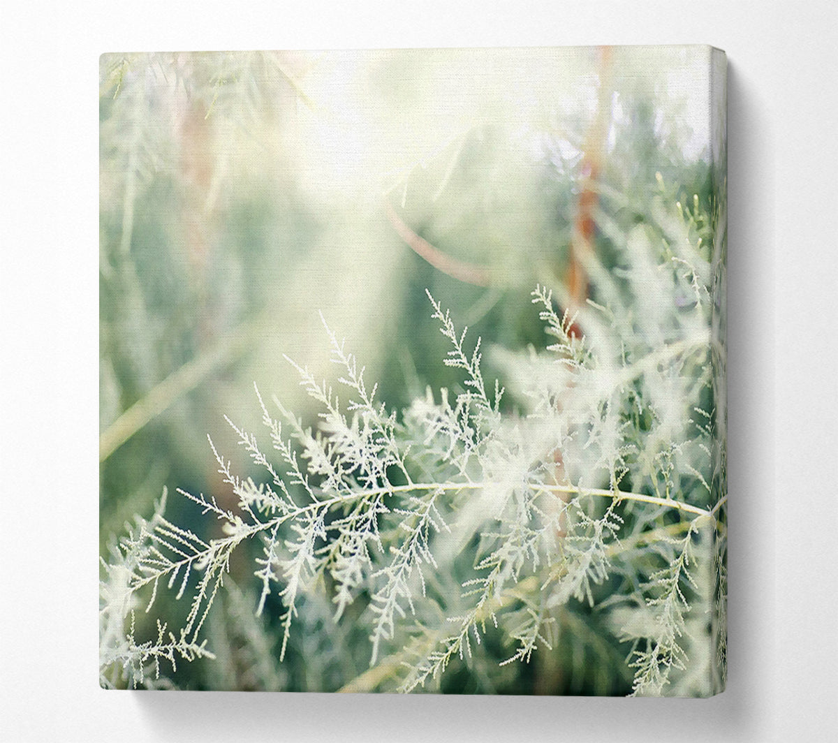 Winter Snow Leaves Canvas Wall Art