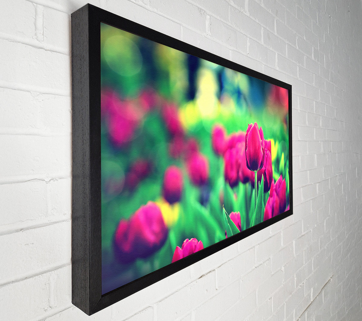 Cerise Tulip Garden Canvas Wall Art