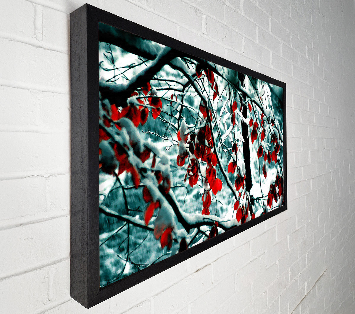 Snow Leaves Canvas Wall Art