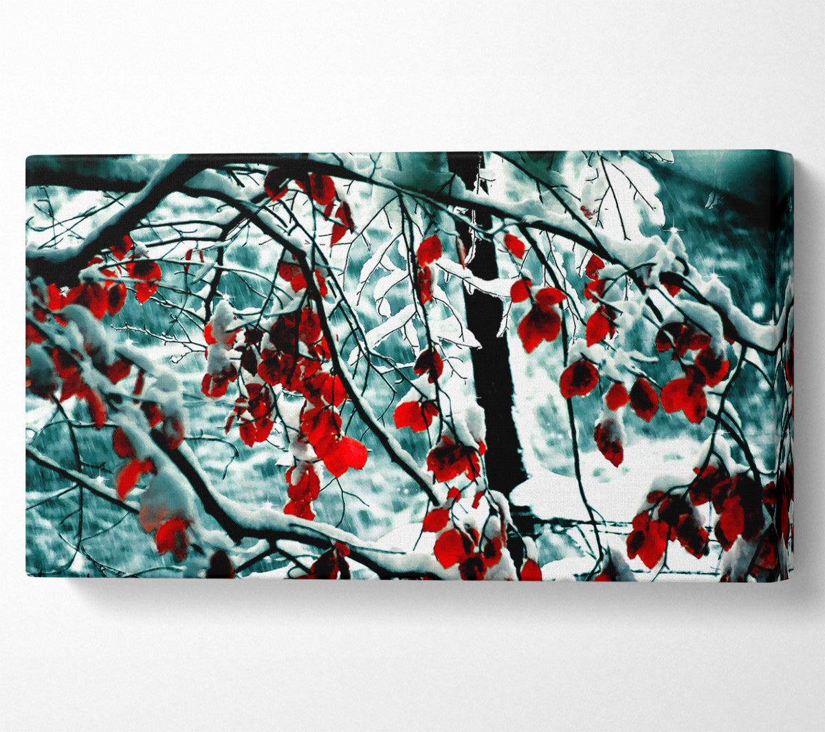 Snow Leaves Canvas Wall Art