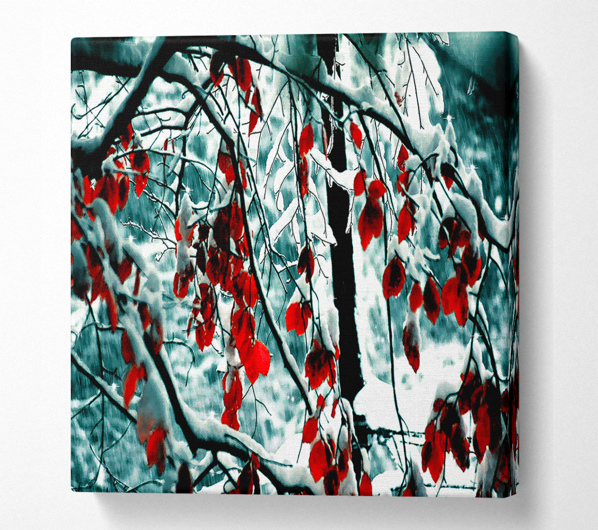 Snow Leaves Canvas Wall Art