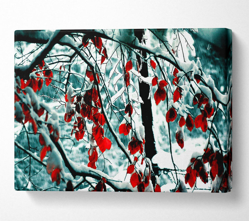 Snow Leaves Canvas Wall Art