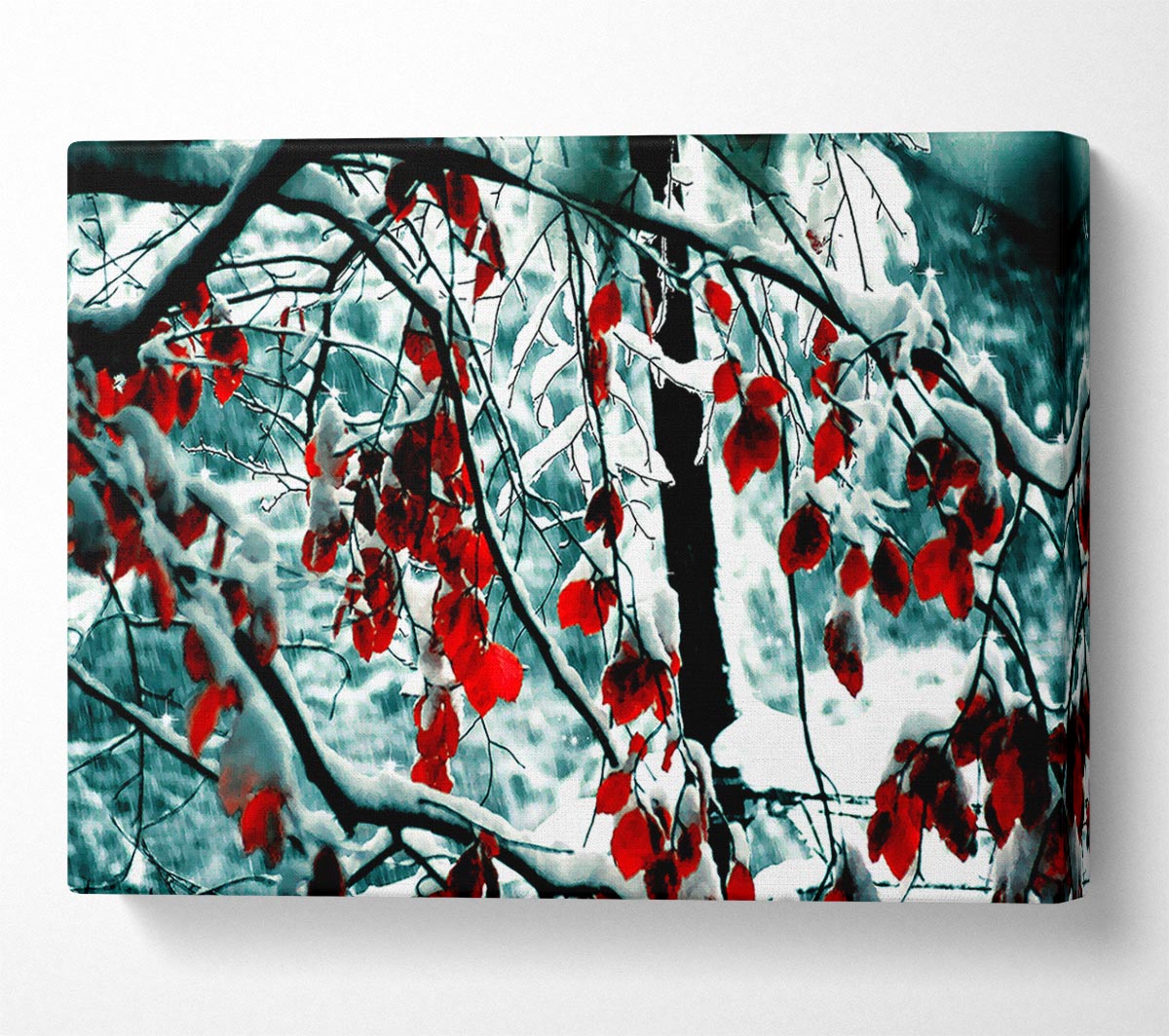 Snow Leaves Canvas Wall Art