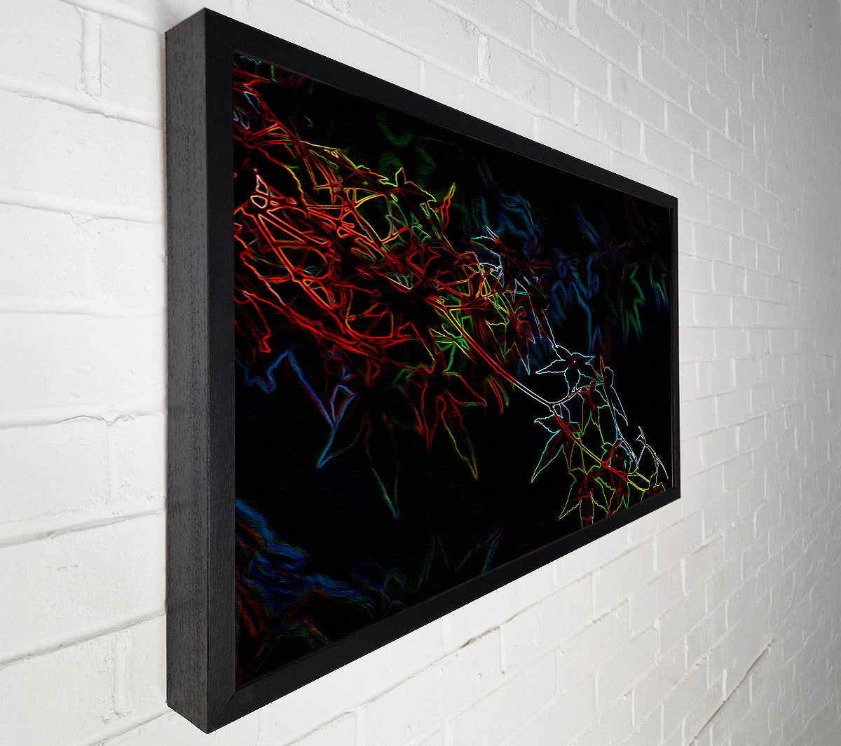 Abstarct Neon Floral 08 Canvas Art