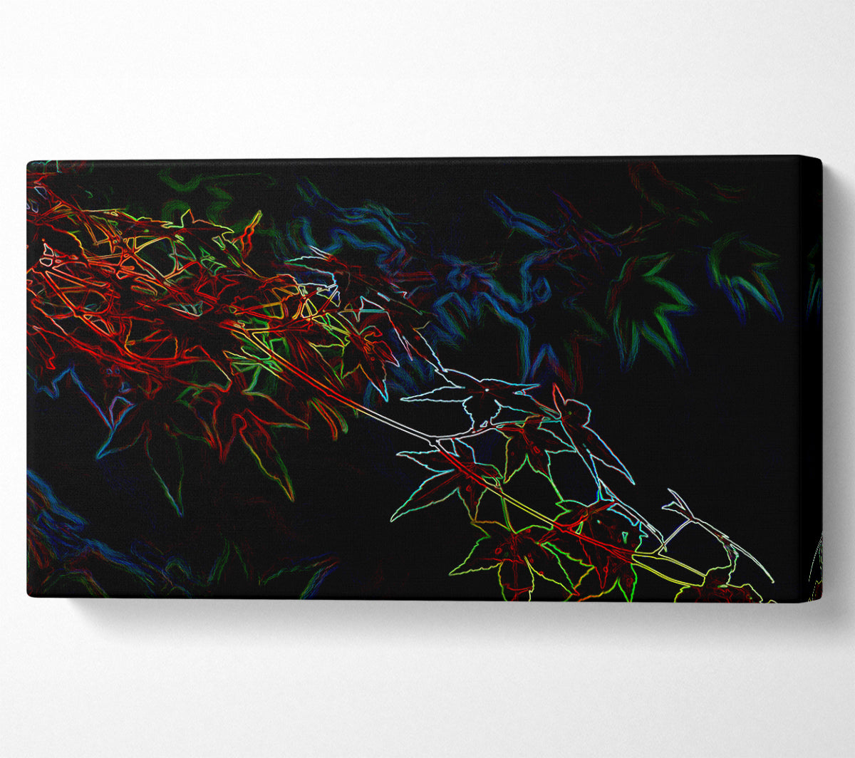 Abstarct Neon Floral 08 Canvas Art