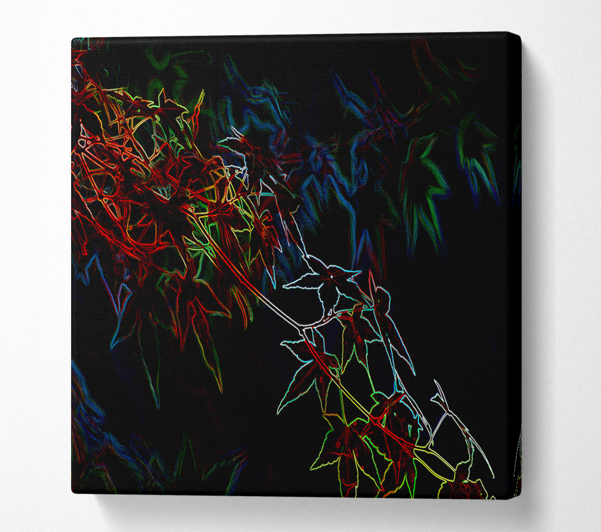 Abstarct Neon Floral 08 Canvas Art