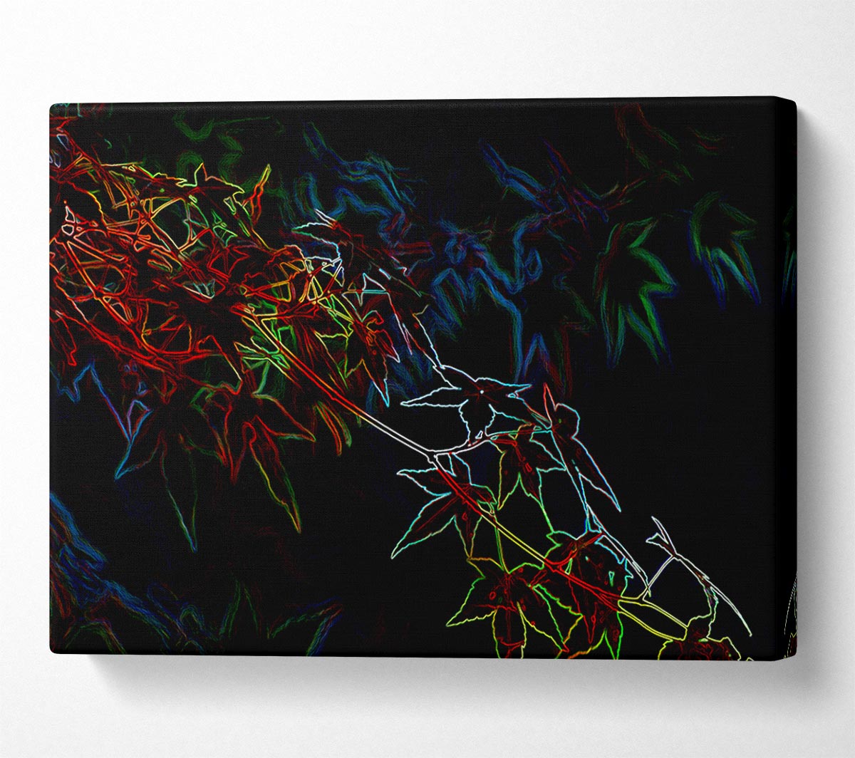 Abstarct Neon Floral 08 Canvas Art