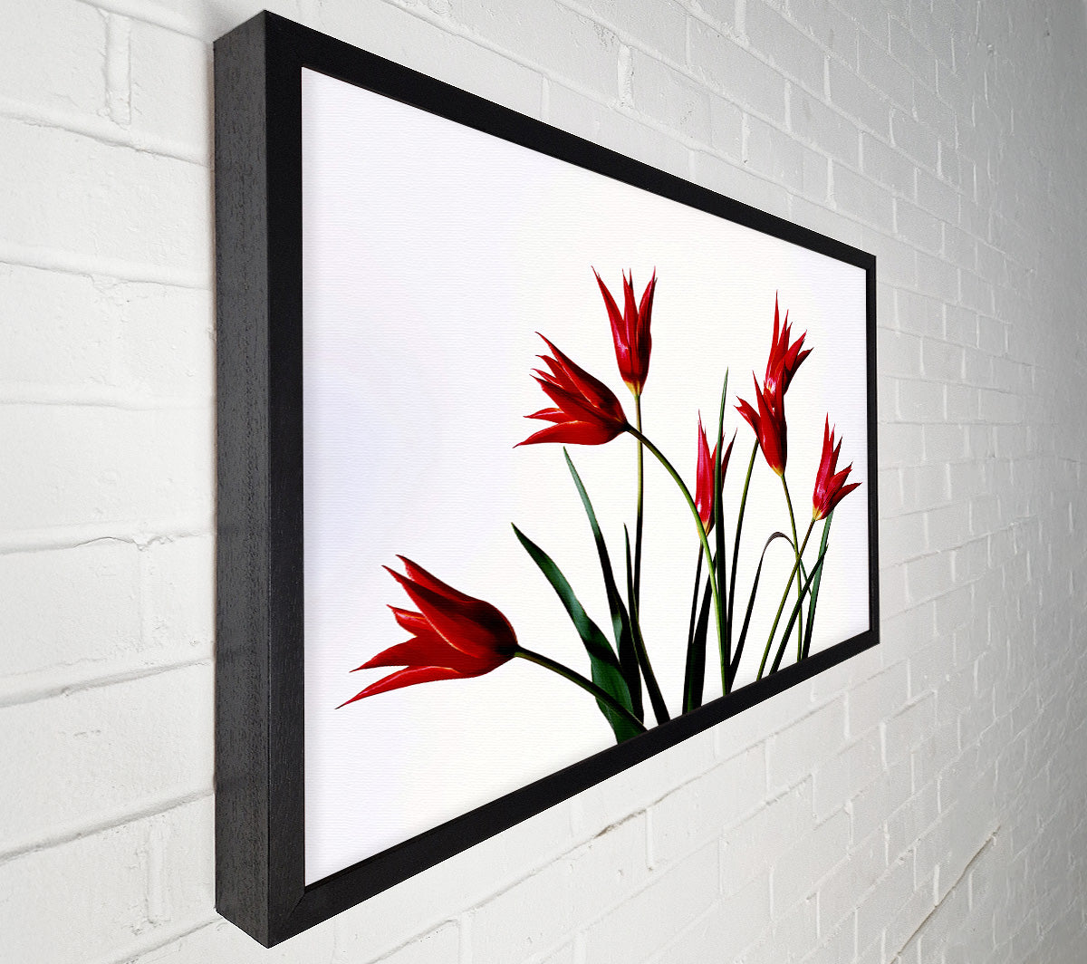 Red Fire Tulip Bouquet Canvas Wall Art