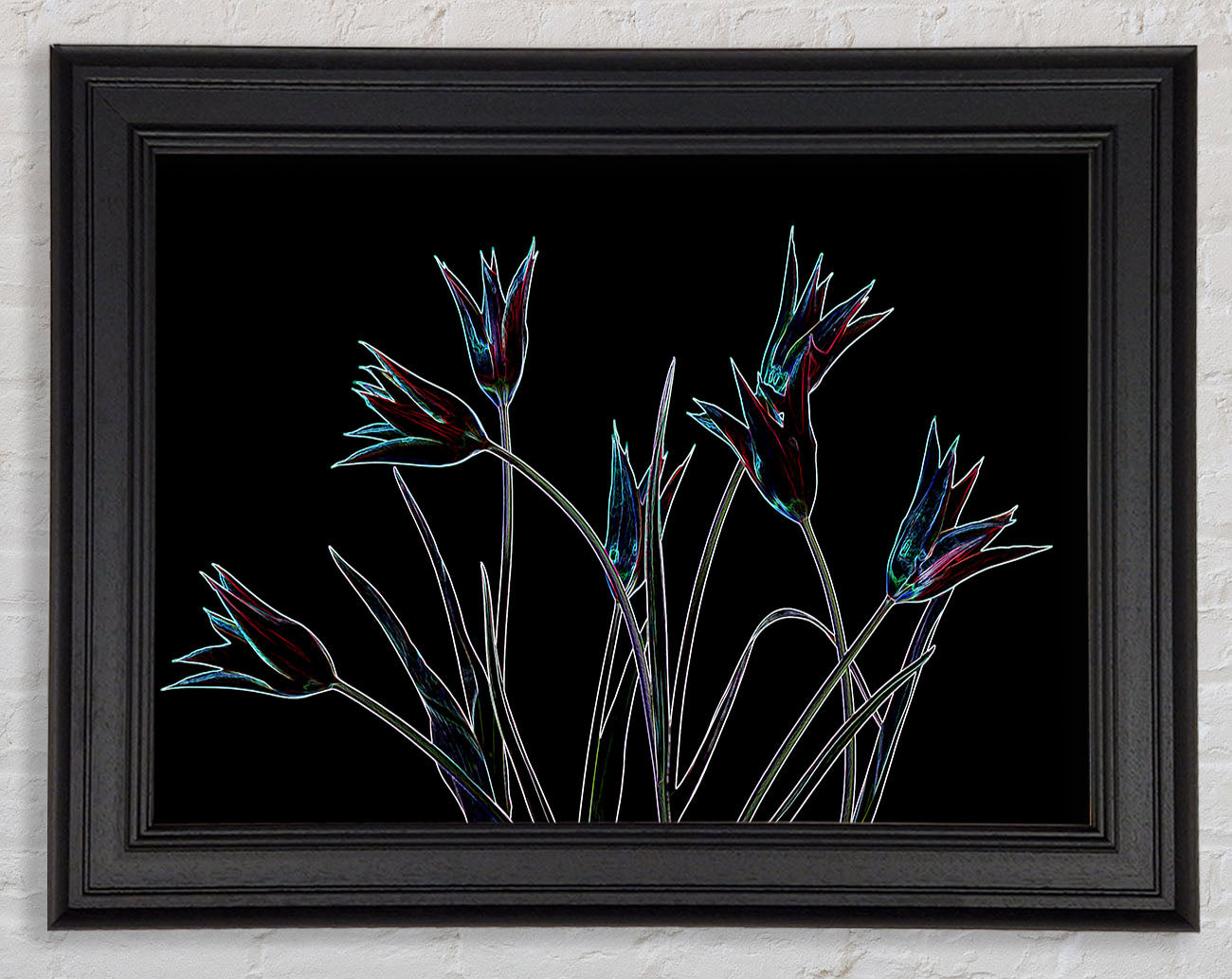 Abstract Neon Floral 31 Framed Print