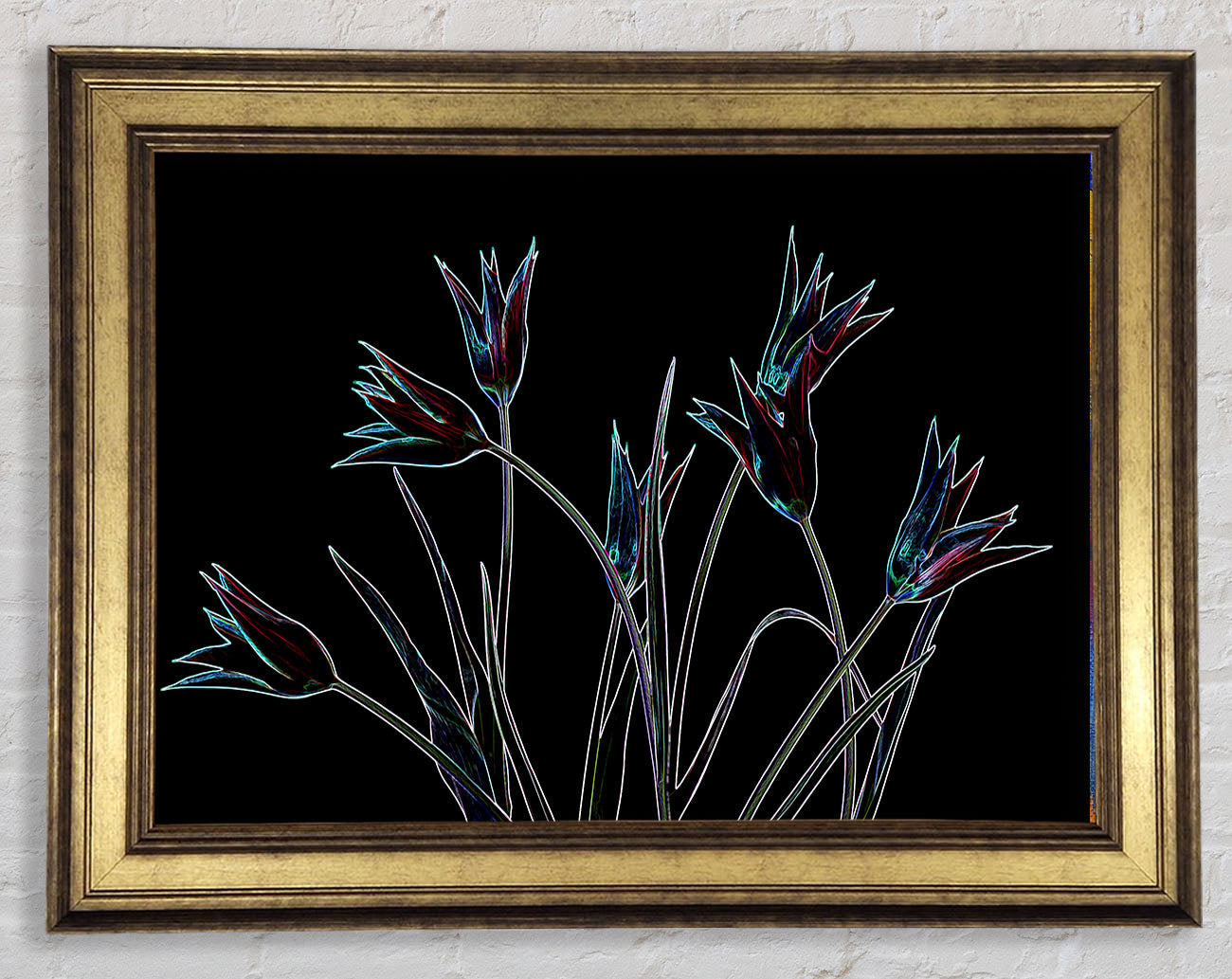 Abstract Neon Floral 31 Framed Print