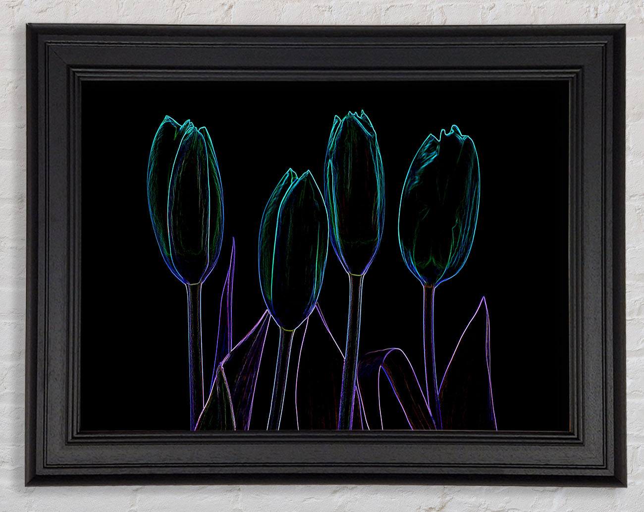 Abstract Neon Floral 30 Framed Print