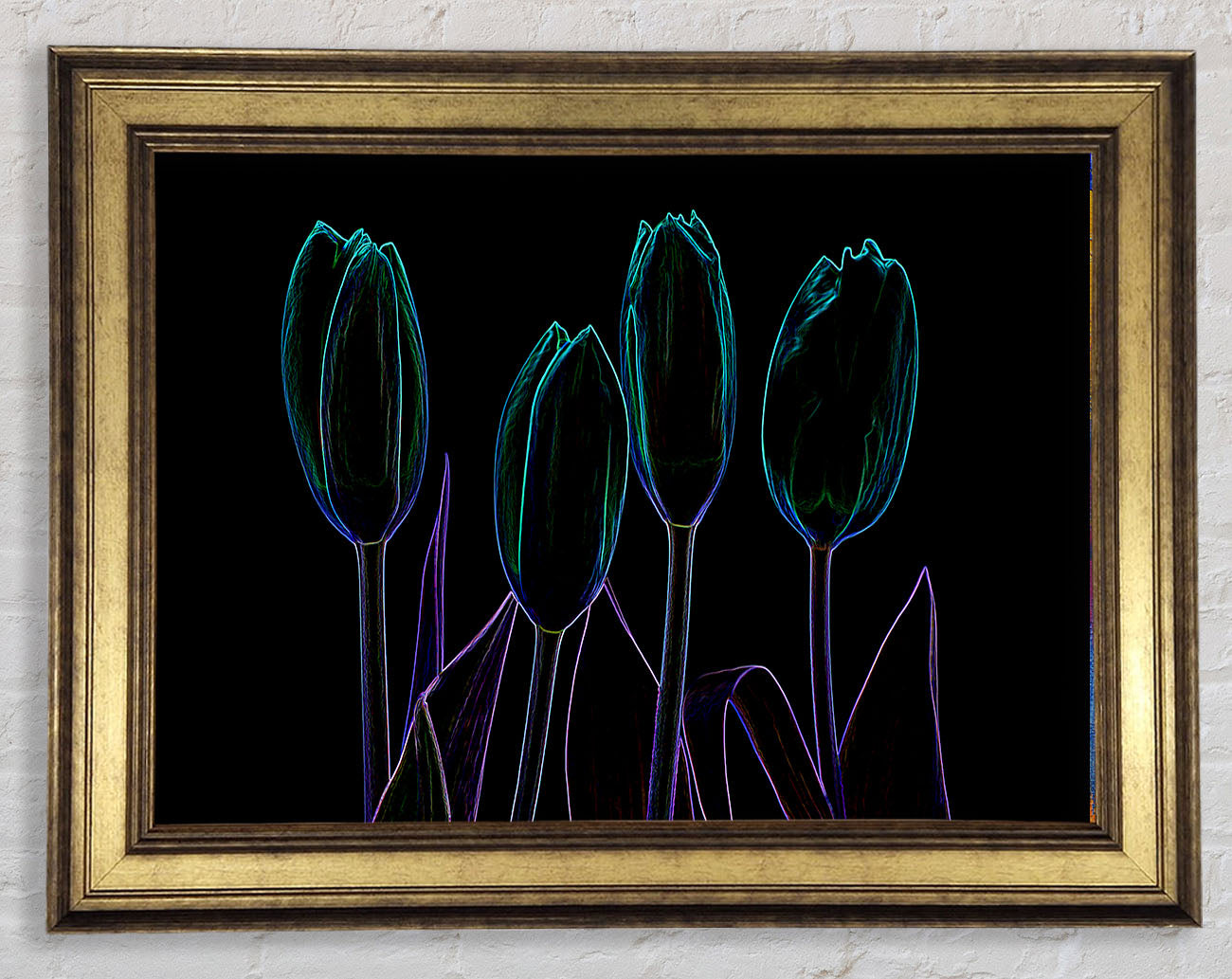 Abstract Neon Floral 30 Framed Print