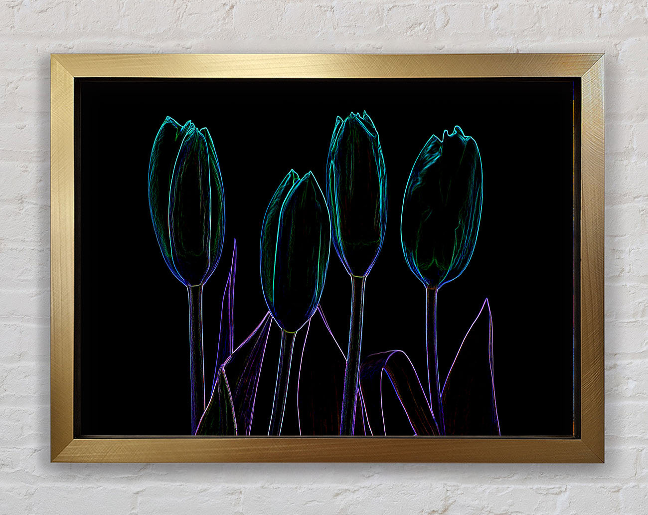 Abstract Neon Floral 30 Framed Print