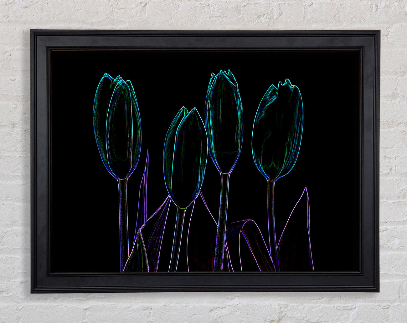 Abstract Neon Floral 30 Framed Print