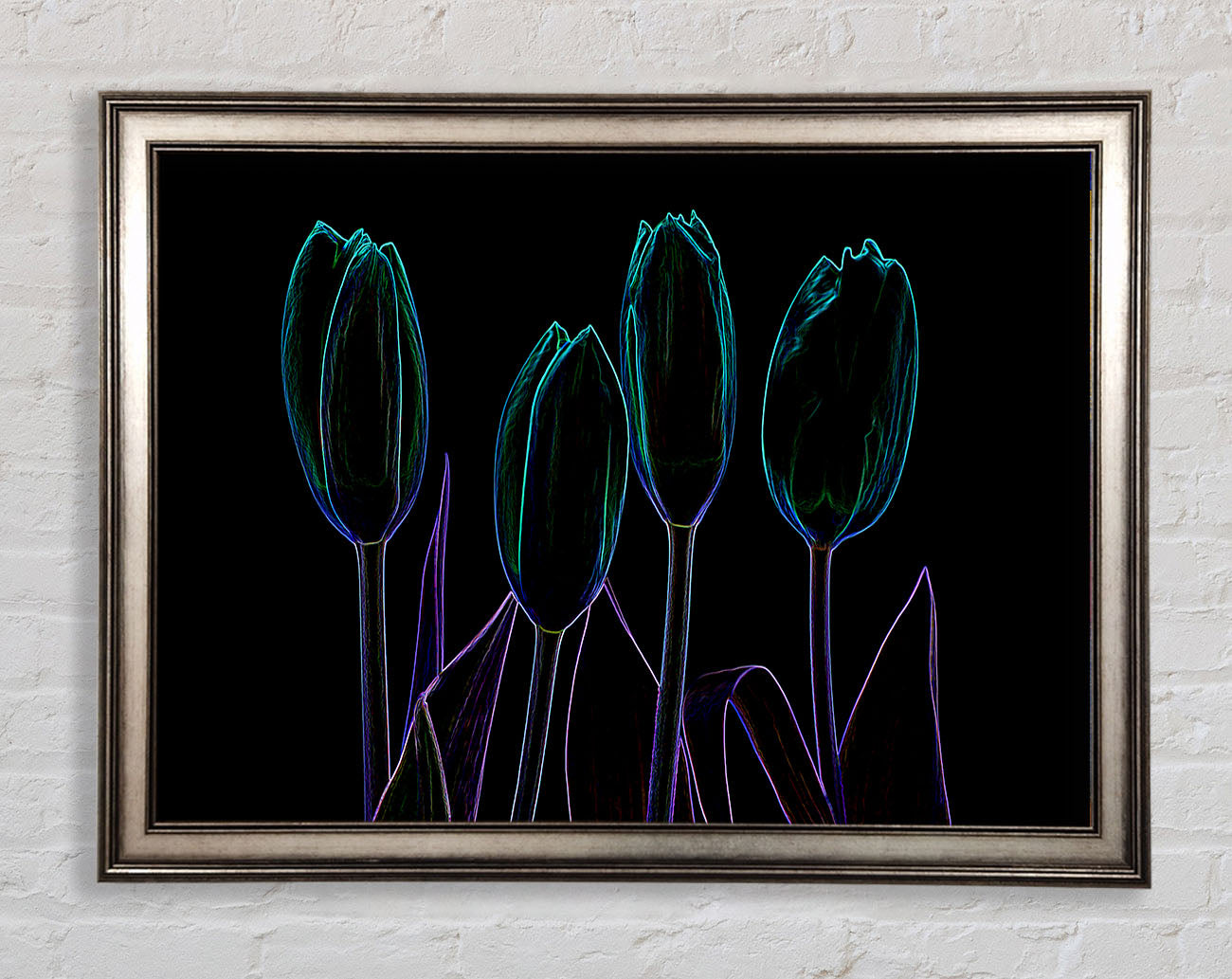 Abstract Neon Floral 30 Framed Print