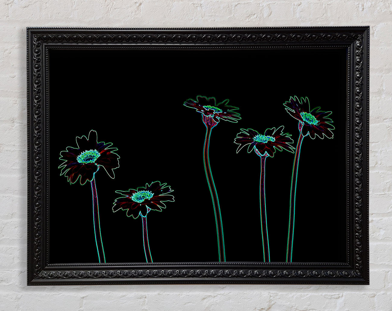 Abstract Neon Floral 29 Framed Print