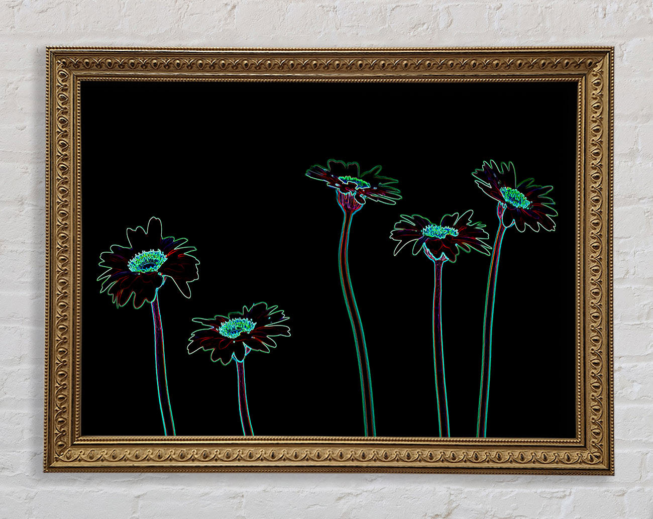 Abstract Neon Floral 29 Framed Print