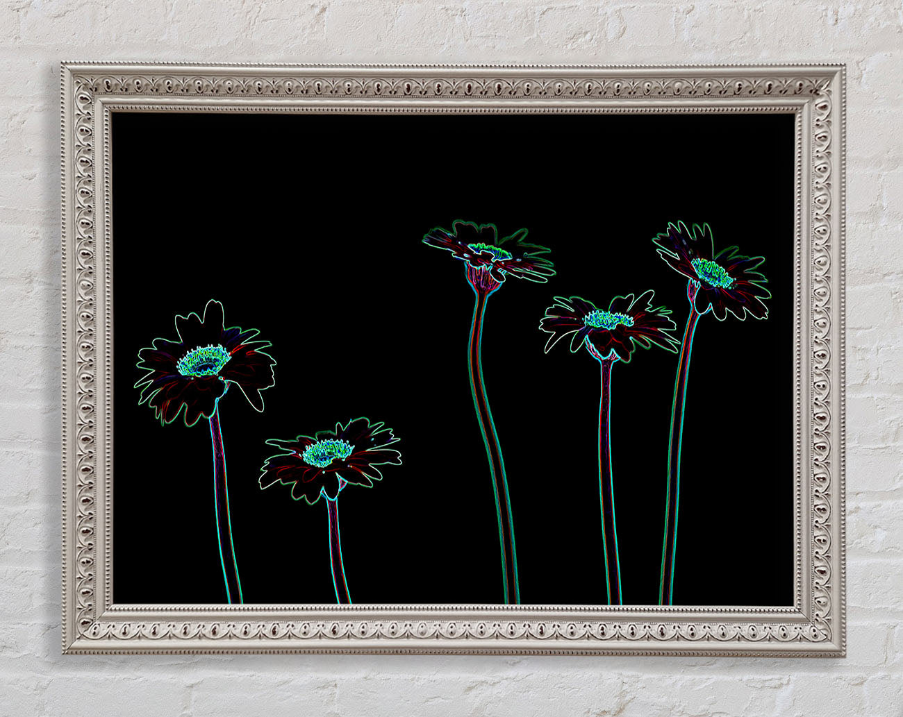 Abstract Neon Floral 29 Framed Print