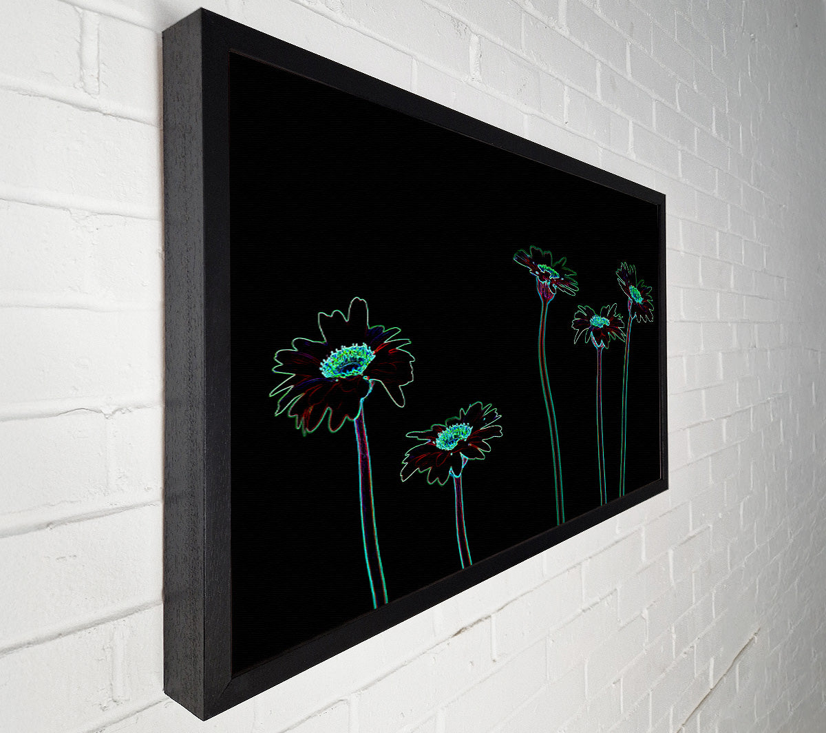 Abstarct Neon Floral 29 Canvas Wall Art
