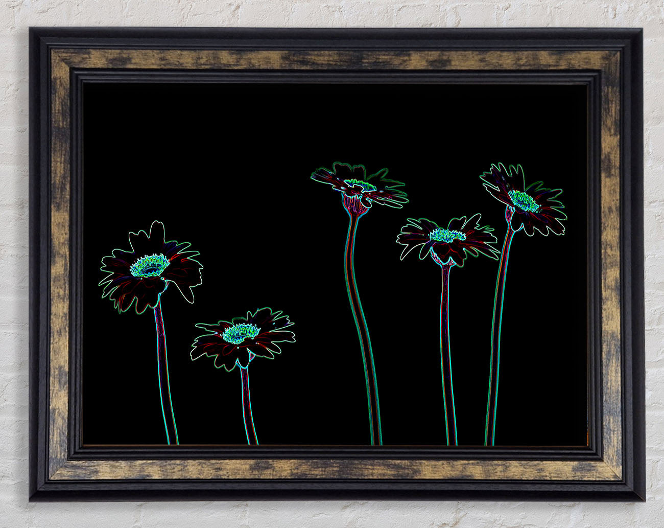Abstract Neon Floral 29 Framed Print