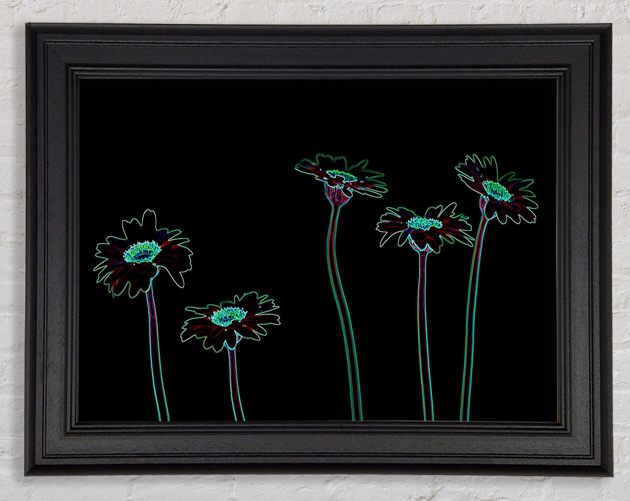 Abstract Neon Floral 29 Framed Print