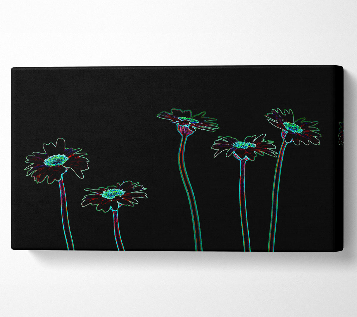 Abstarct Neon Floral 29 Canvas Wall Art