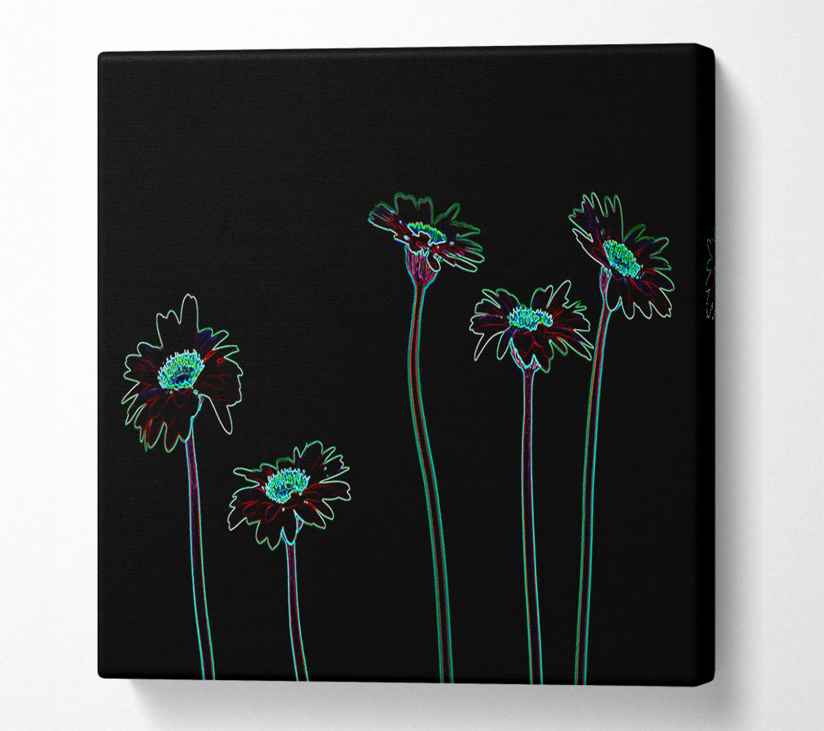 Abstarct Neon Floral 29 Canvas Wall Art