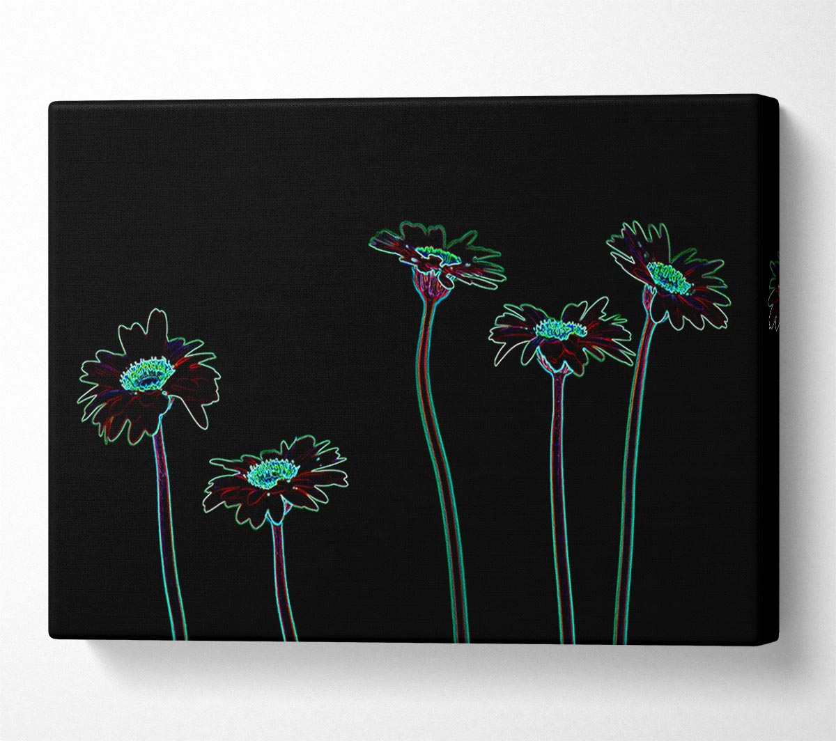 Abstarct Neon Floral 29 Canvas Wall Art