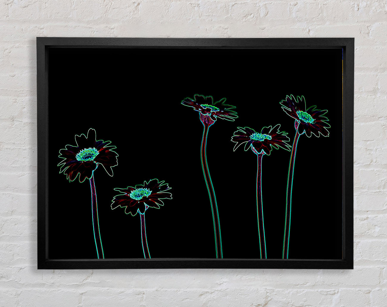Abstract Neon Floral 29 Framed Print