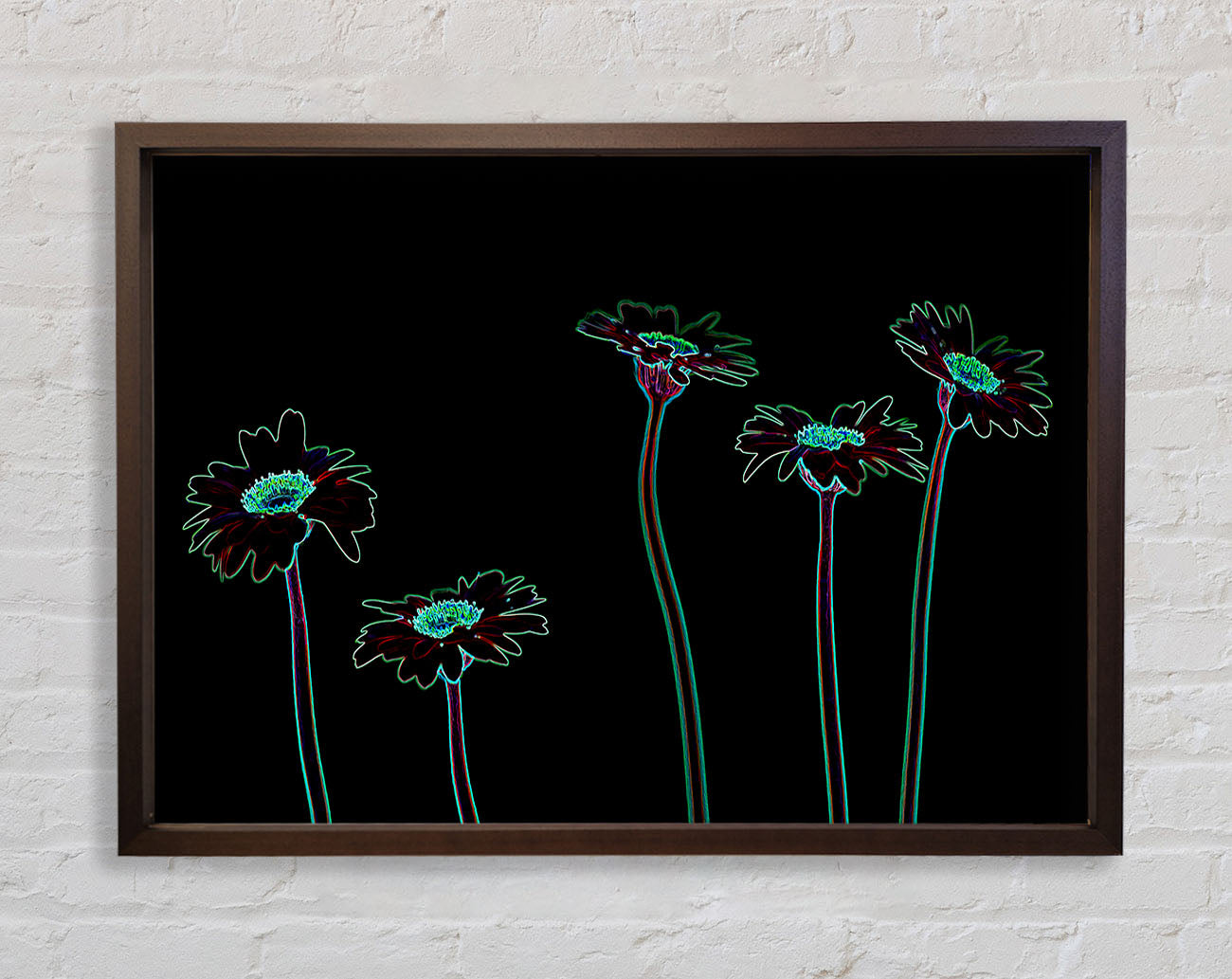 Abstract Neon Floral 29 Framed Print