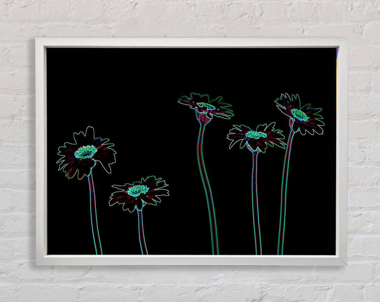 Abstract Neon Floral 29 Framed Print